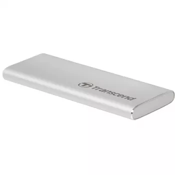 Transcend ESD240C - SSD - 480 GB - externo (portátil) - M.2 - USB 3.1 Gen 2 (conector USB-C) - Plata