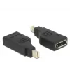 Adaptador Delock Mini DisplayPort 1.2 conector macho > DisplayPort conector hembra 4K 90° en ángulo - Adaptador DisplayPort - Mini DisplayPort (M) en ángulo a DisplayPort (H) en ángulo - Negro (65626)