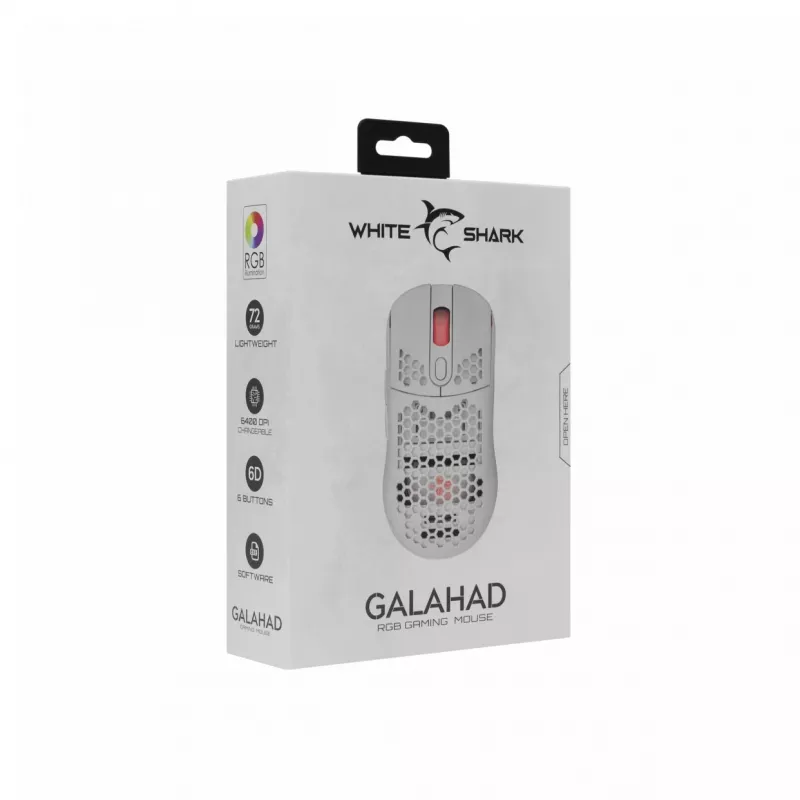 Ratón White Shark GALAHAD blanco USB Type-A