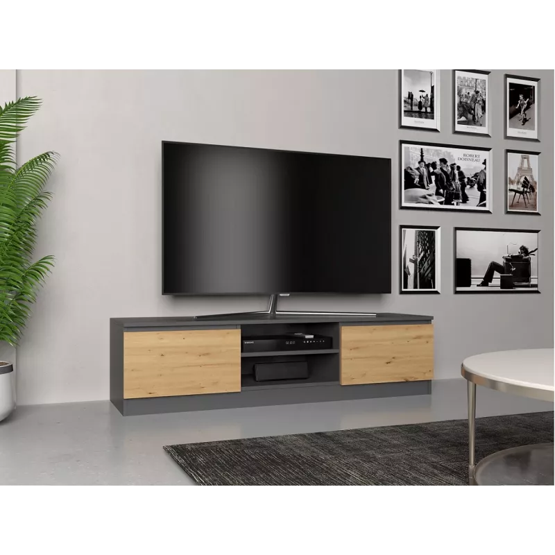 Mueble TV Topeshop RTV 140 ANTR/ARTIS con 2 estantes
