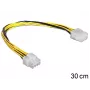 DeLOCK - Cable alargador de corriente - Alimentación interna, 8 pines (M) - Alimentación interna, 8 pines (H) - 30 cm (83342)