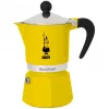 Cafetera Moka Bialetti Rainbow Negro/Amarillo — Cafetera exprés de aluminio para fogones, 1 unidad