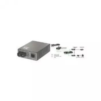 Conversor de medios LevelOne RJ45 a SC Fast Ethernet, fibra multimodo, 2 km, PoE PD