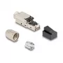 Conector macho RJ45 DeLOCK, montaje en campo Cat.6A con prensaestopas y tapa antipolvo