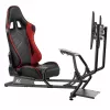 Silla gaming NanoRS RS160, soporte para simulador de carreras 3 en 1, para PC, consolas, jugadores, tapizado de cuero sintético, soporte de volante, soporte de TV hasta 50 inch, VESA máx. 400x400
