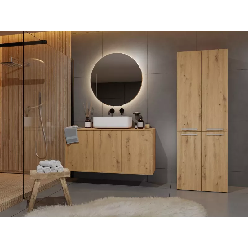Top E Shop NEL 2K DD ART KPL armario de almacenaje para baño, roble