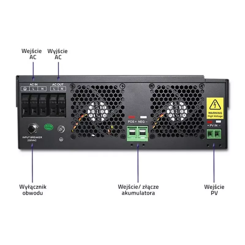 Inversor off-grid Qoltec 53887 inversor solar 10 kVA Polímero de litio Negro