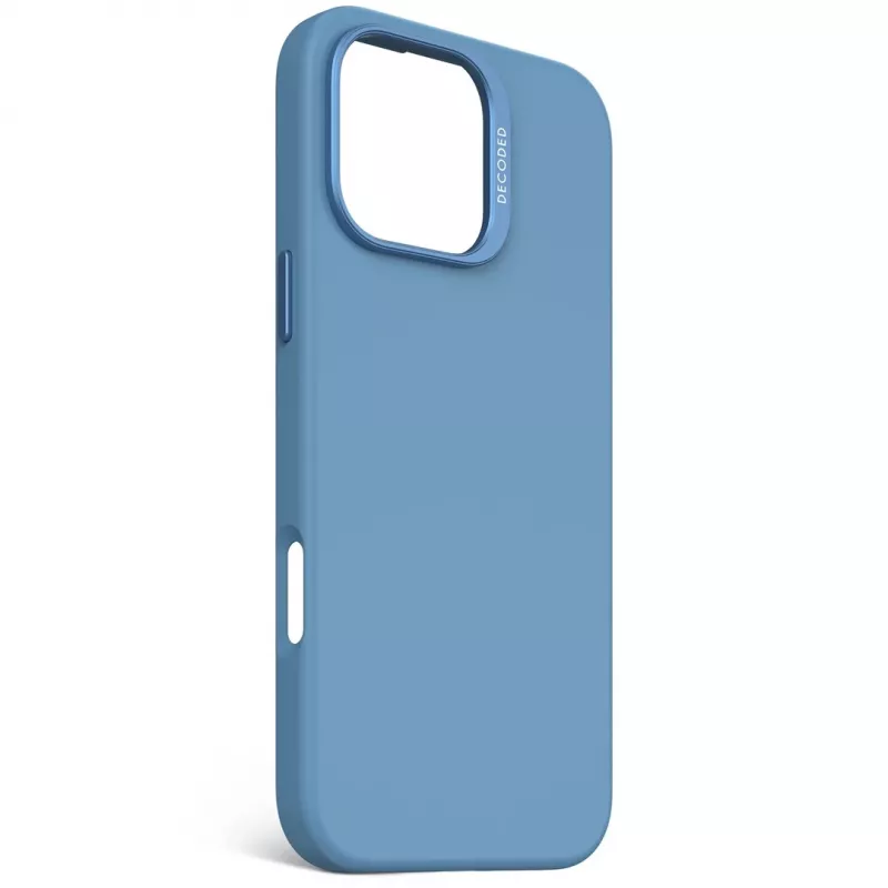 Decoded D25IPO16PMBCS9AE AntiMicrobial funda trasera de silicona para iPhone 16 Pro Max, azul claro