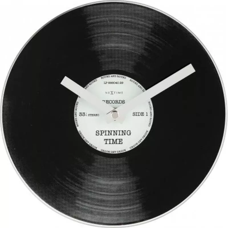 Reloj NeXtime 5163 Little Spinning Time, Ø20 cm, pared, negro
