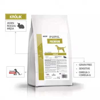 PUPIL Premium Todas las razas Conejo - Pienso seco para perros - 8 kg