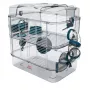 Jaula ZOLUX Rody3 DUO azul — jaula de dos pisos para roedores, plástico y metal, 410×270×405 mm, 3 kg