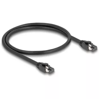 Delock - Cable de red - RJ-45 (M) a RJ-45 (M) - 50 cm - 7,5 mm - SFTP, PiMF - CAT 8.1 - libre de halógenos, alivio de tracción - Negro (80232)