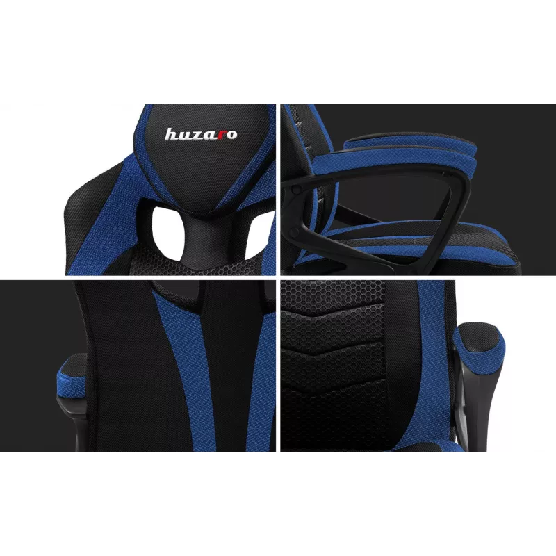 Silla gaming Huzaro FORCE 2.5 azul MESH con asiento de malla negra, azul