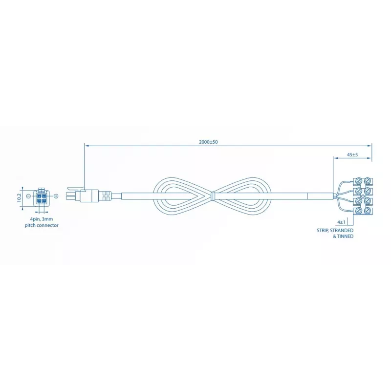Cable de alimentación interno TELTONIKA PR2FK20M — 2 m, 4-Pin ATX12V
