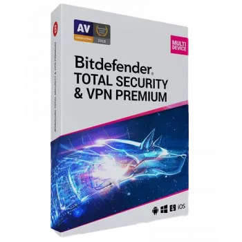 Bitdefender Total Security + Premium VPN | 5 PC | 1 año | Solo UE