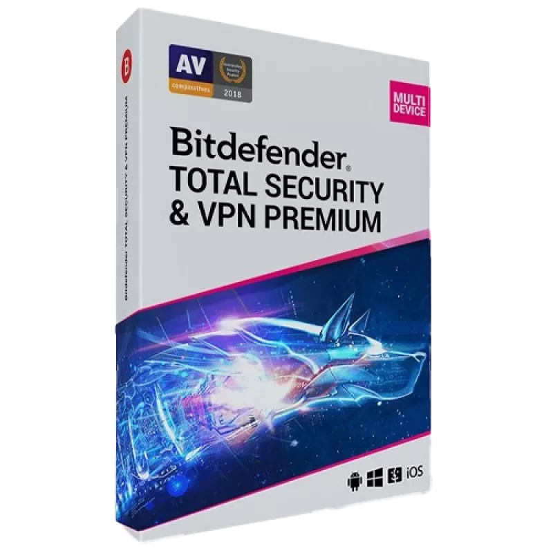 Bitdefender Total Security + Premium VPN | 5 PC | 1 año | Solo UE