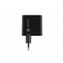 Cargador con cable para dispositivos móviles NATEC NUC-2143, 45 W, USB-C PD 3.0 + USB-A QC 3.0, 110–240 V, negro