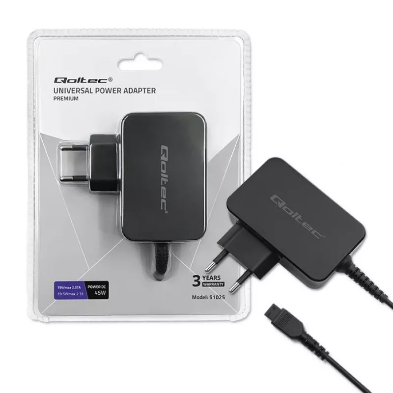 Fuente de alimentación/convertidor de tensión Qoltec 51025 para interiores negro