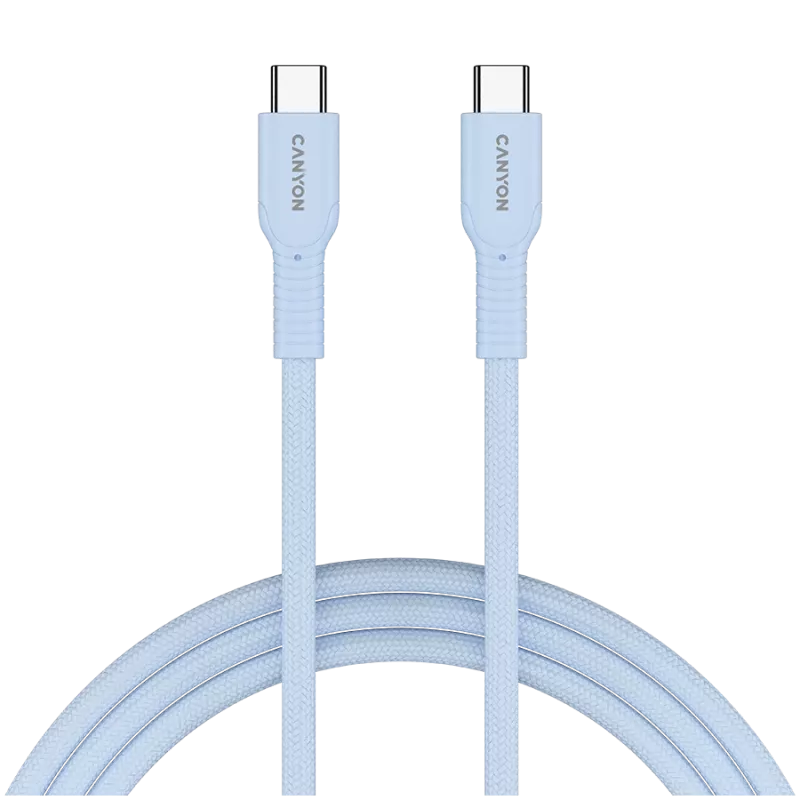 CANYON Cable OnWire 60CL C-C 60W COLOR trenzado 1m azul claro