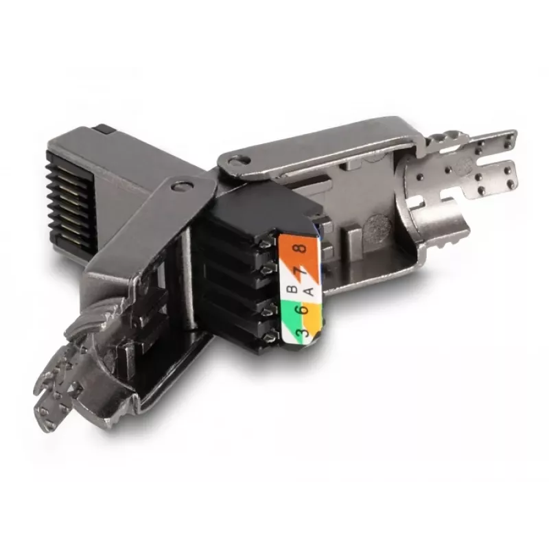 Cable de red DeLOCK conector macho RJ45 Cat.8.1 STP sin herramientas negro