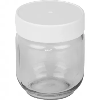 Set de tarros de repuesto para yogurtera JG 8, Vidrio transparente/Blanco, 8 piezas