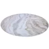 Alfombrilla protectora de suelo Arozzi Zona Redonda — acabado mármol blanco, alfombrilla protectora para ruedas de silla y suelos de madera