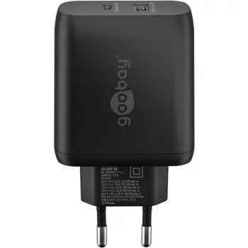 Goobay 65411 cargador para dispositivos móviles auriculares - smartphone - tablet negro AC carga rápida interior (65411)