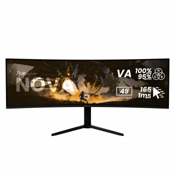 Monitor LED curvo 49 pulgadas Arozzi Nova — 5120 x 1440 Dual QHD, panel VA, 4 ms, hub USB, VESA