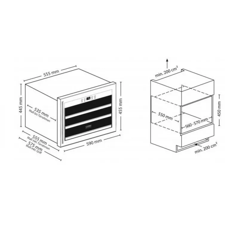 Caso WineSafe 18 EB Negro Vinoteca con compresor 18 botella(s)