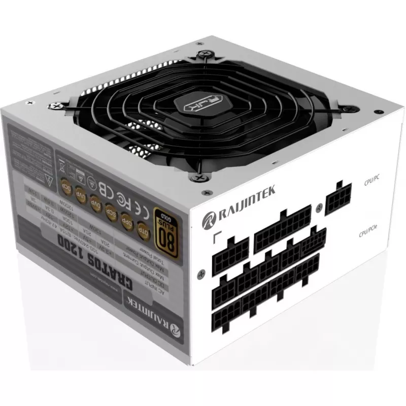 CRATOS 1000 blanco, fuente de alimentación para PC blanca, gestión de cables, 1000 vatios