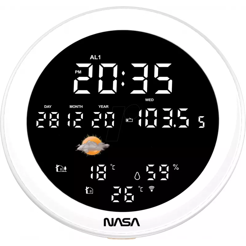 Nasa WSP1700 estación meteorológica/altavoz BT Ship de madera