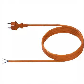 Bachmann - Cable de alimentación - CEE 7/7 (S) a extremos libres, 30 mm pelados 16 A - 5,0 m - moldeado - naranja (328.876)