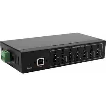 Hub USB Exsys EX-11217HMVS — hub metálico de 7 puertos con protección ESD de 15 kV