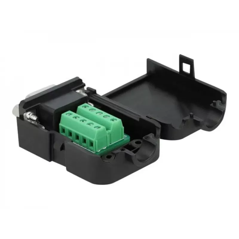 Conector de cables DeLOCK 66265 Sub-D 9 regleta de bornes de 10 polos negro