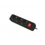 Alargador de corriente Lanberg PS1-03F-0150-BK 1,5 m 3 enchufes con toma de tierra para interiores Negro
