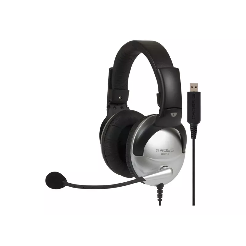 Koss SB45 Headset USB con cable diadema para Oficina/Callcenter Negro, Plata