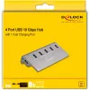 DeLOCK hub USB 10 Gbit/s 4 puertos Type-A 1 puerto de carga rápida