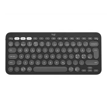 Logitech Pebble Keys 2 K380s – Teclado – inalámbrico – Bluetooth LE – QWERTY – Nórdico (danés/finés/noruego/sueco) – Tonal Graphite (920-011879)
