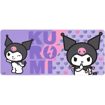 Alfombrilla de ratón Kids Euroswan 80x30 cm Hello Kitty Kuromi, gran alfombrilla rectangular para gaming/escritorio
