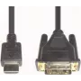 Adaptador de cable de vídeo HDMI 3 e+p 2m DVI-D negro