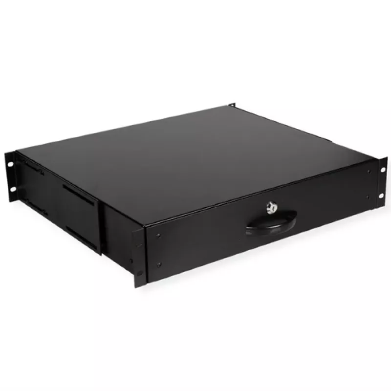 Cajón extraíble con cerradura para montaje en rack ROLINE 19 inch 2U, plástico ABS, 2 U