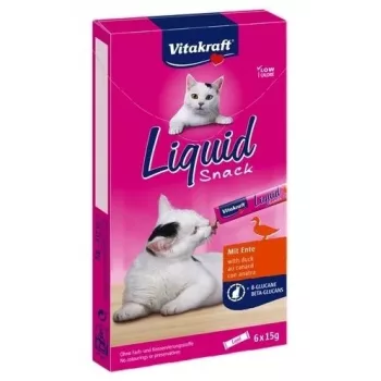 VITAKRAFT Liquid Snack Duck - snacks para gatos - 6 x 15 g