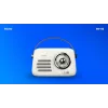 Radio portátil SAVIO RS-02 — sintonizador FM analógico, Bluetooth 5.3, alimentación por USB, 3 W, blanco