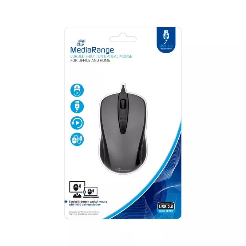 Ratón MediaRange MROS201 USB Type-A