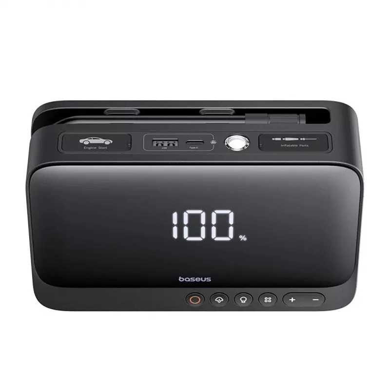 Baseus Super Energy arrancador de coches, 600 A, 6000 mAh, con compresor, negro