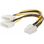 Cable de alimentación interno ShiverPeaks de 8 pines PCI Express a 2x 6 pines (2x 13,3 cm) 0,13 m