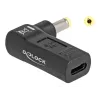 Adaptador DeLOCK USB Type-C conector hembra a HP 4,8 x 1,7 mm conector macho 90° en ángulo