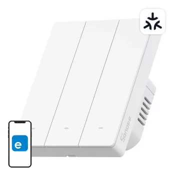 Interruptor de pared inteligente WiFi Sonoff M5-3C-80W 3 canales para marco