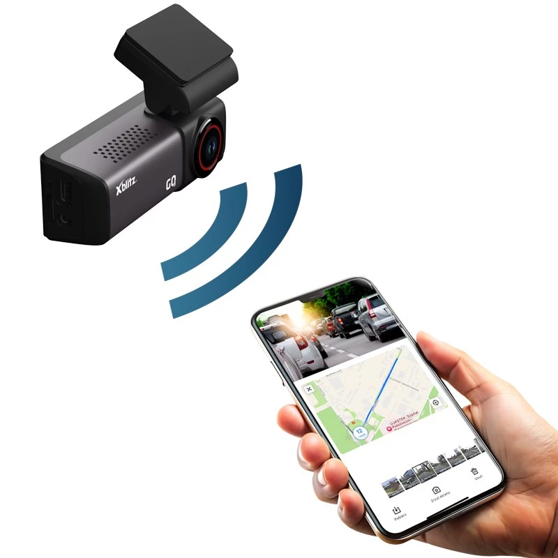 Dashcam para coche Xblitz GO3 Full HD 2K (2560x1440) 140° IMX335, 60 fps, GPS, pantalla de 2 pulgadas, modo aparcamiento, MicroSD hasta 128 GB