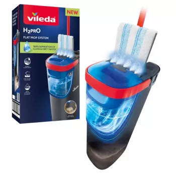 Fregona VILEDA Microfibra 1200 ml Húmedo, cabezal giratorio 360°, mango 140,5 cm, cabezal desmontable lavable a máquina